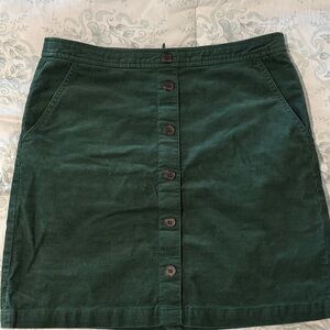 J. Crew Forest Green Corduroy Mini Skirt